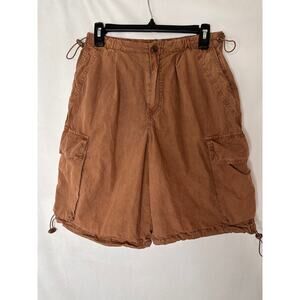 Urban Outfitters Womens Baggy Cargo Shorts Brown Tan y2K boy Grunge Small